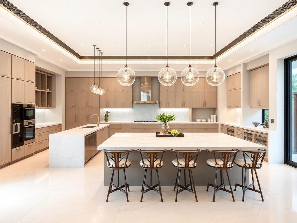 Open Kitchen with Island Counter & Breakfast Bar