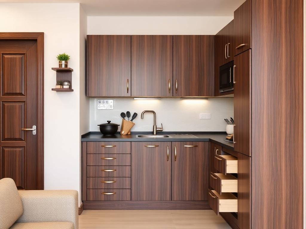 Straight Kitchen Design for Small Spaces with Smart Storage