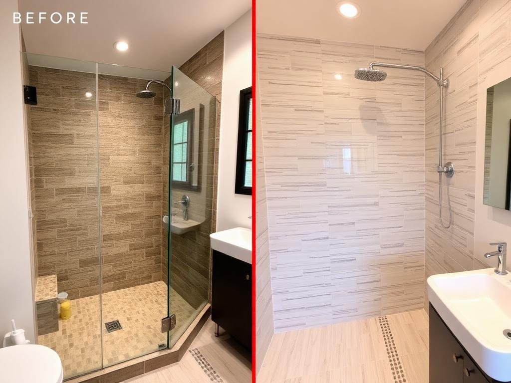 Modern Bathroom Renovation with Glass Shower Enclosure & Premium Tiles